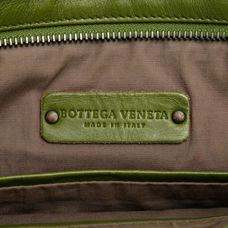 ボッテガヴェネタ イントレチャート 斜め掛け ショルダーバッグ グリーン レザー レディース BOTTEGAVENETA 【中古】