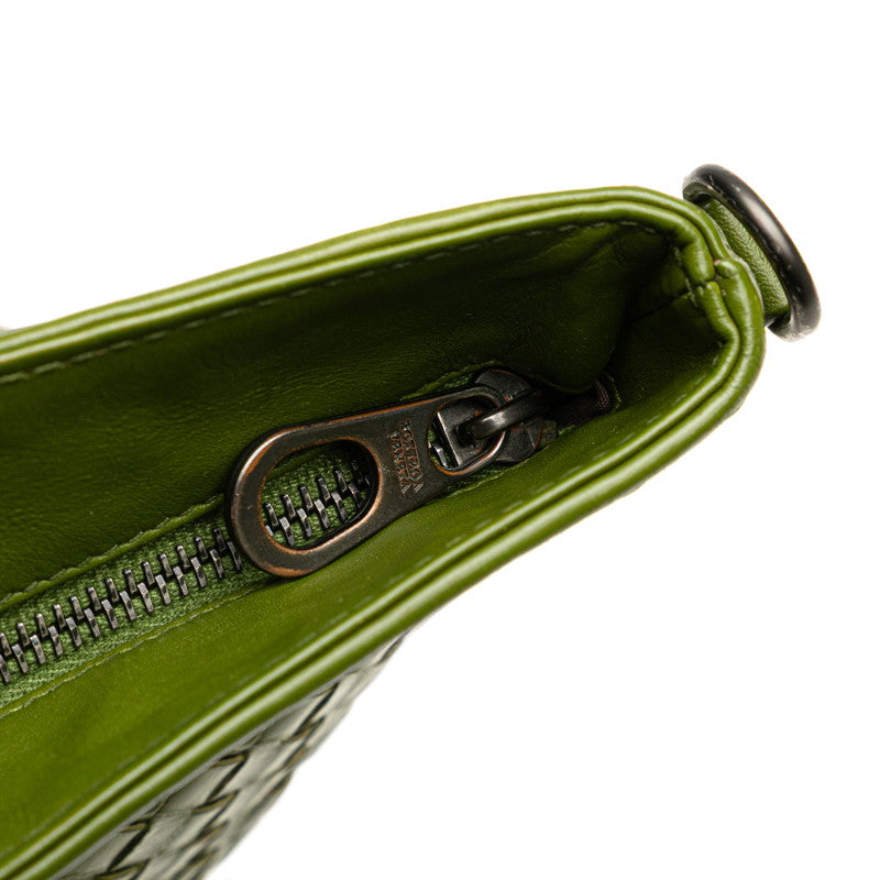 ボッテガヴェネタ イントレチャート 斜め掛け ショルダーバッグ グリーン レザー レディース BOTTEGAVENETA 【中古】