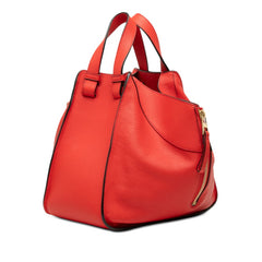 ロエベ アナグラム ハンモック スモール ハンドバッグ ショルダーバッグ 2WAY レッド レザー レディース LOEWE 【中古】