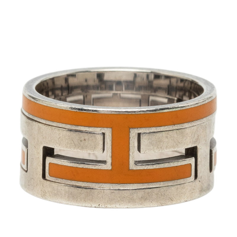 エルメス ムーブアッシュ リング 指輪 #49 シルバー オレンジ SV925 シルバー レディース HERMES 中古