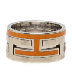 エルメス ムーブアッシュ リング 指輪 #49 シルバー オレンジ SV925 シルバー レディース HERMES 中古