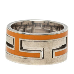 エルメス ムーブアッシュ リング 指輪 #49 シルバー オレンジ SV925 シルバー レディース HERMES 中古