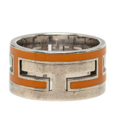 エルメス ムーブアッシュ リング 指輪 #49 シルバー オレンジ SV925 シルバー レディース HERMES 中古