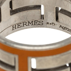 エルメス ムーブアッシュ リング 指輪 #49 シルバー オレンジ SV925 シルバー レディース HERMES 中古
