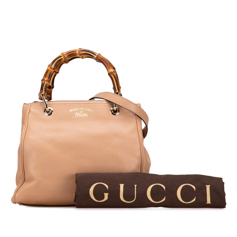 グッチ バンブー ショッパー ハンドバッグ ショルダーバッグ 2WAY 336032 ベージュ レザー レディース GUCCI 【中古】