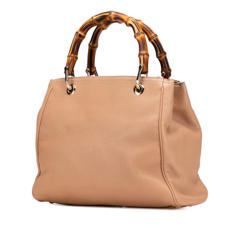 グッチ バンブー ショッパー ハンドバッグ ショルダーバッグ 2WAY 336032 ベージュ レザー レディース GUCCI 【中古】