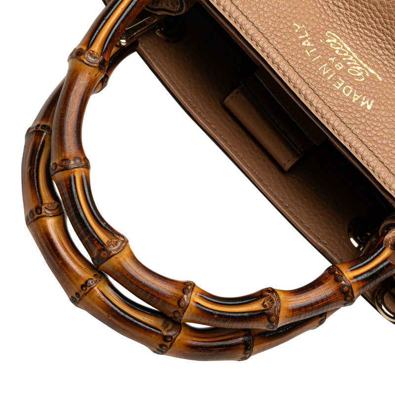 グッチ バンブー ショッパー ハンドバッグ ショルダーバッグ 2WAY 336032 ベージュ レザー レディース GUCCI 【中古】