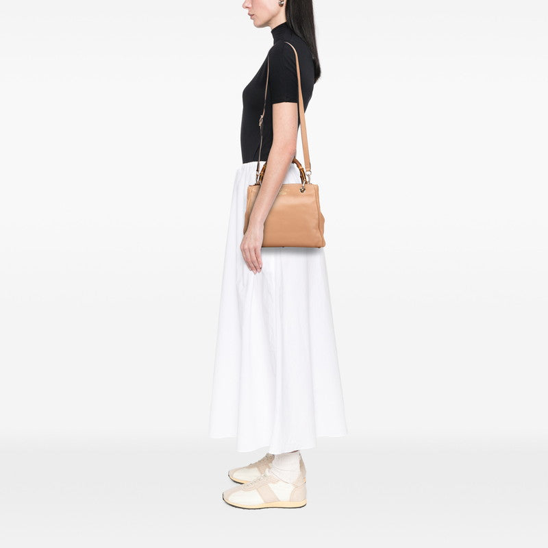 グッチ バンブー ショッパー ハンドバッグ ショルダーバッグ 2WAY 336032 ベージュ レザー レディース GUCCI 【中古】