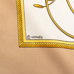 エルメス カレ90 Les Voitures à Transformation 折りたたみ式幌の馬車 スカーフ 大判 マルチカラー シルク レディース HERMES 【中古】
