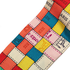 エルメス ツイリー Bolduc au Carre ボルデュック チェック スカーフ マルチカラー シルク レディース HERMES 【中古】