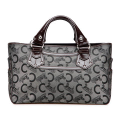 セリーヌ Cマカダム ブギーバッグ 馬車 ハンドバッグ ブラック ブラウン キャンバス レザー レディース CELINE 【中古】