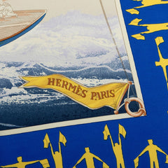 エルメス カレ90 EN COURSE ヨット スカーフ マルチカラー シルク レディース HERMES 中古