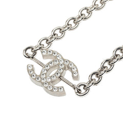 シャネル ココマーク チェーン ネックレス B25C シルバー メタル ラインストーン レディース CHANEL 中古
