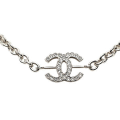 シャネル ココマーク チェーン ネックレス B25C シルバー メタル ラインストーン レディース CHANEL 中古