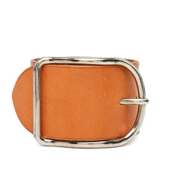 エルメス アピGM ブレスレット バングル サイズ M ブラウン レザー レディース HERMES 中古