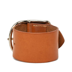 エルメス アピGM ブレスレット バングル サイズ M ブラウン レザー レディース HERMES 中古