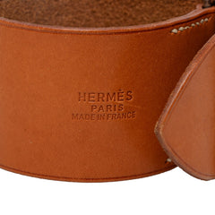 エルメス アピGM ブレスレット バングル サイズ M ブラウン レザー レディース HERMES 中古