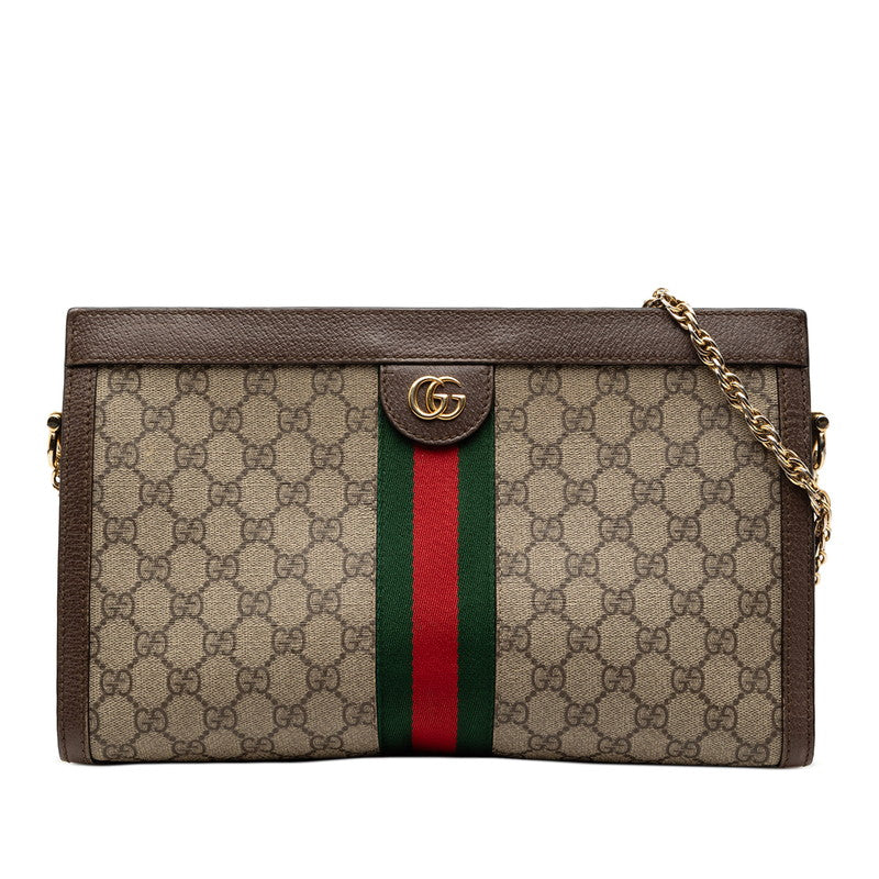 グッチ オフィディア GGスプリーム チェーンショルダーバッグ 503876 ベージュ マルチカラー PVC レザー レディース GUCCI 【中古】