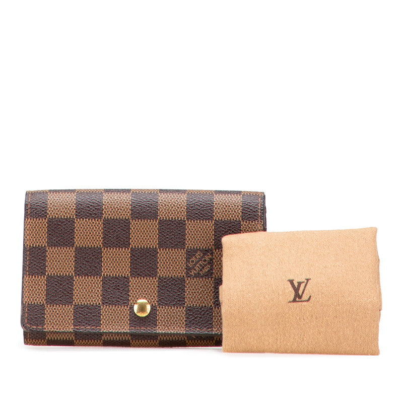 ルイ ヴィトン ダミエ ポルトモネ ビエトレゾール 二つ折り財布 N61730 ブラウン PVC レディース LOUIS VUITTON 【中古】