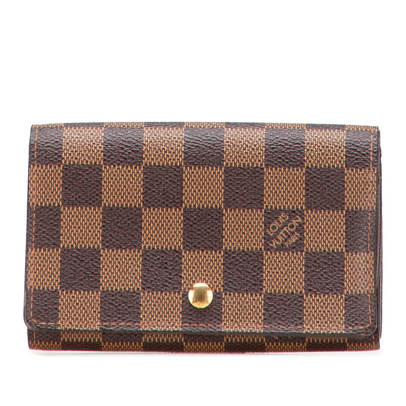 ルイ ヴィトン ダミエ ポルトモネ ビエトレゾール 二つ折り財布 N61730 ブラウン PVC レディース LOUIS VUITTON 【中古】