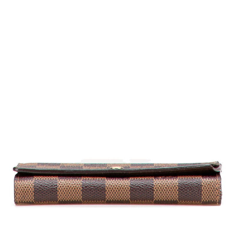ルイ ヴィトン ダミエ ポルトモネ ビエトレゾール 二つ折り財布 N61730 ブラウン PVC レディース LOUIS VUITTON 【中古】