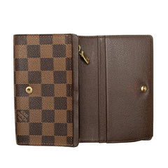 ルイ ヴィトン ダミエ ポルトモネ ビエトレゾール 二つ折り財布 N61730 ブラウン PVC レディース LOUIS VUITTON 【中古】