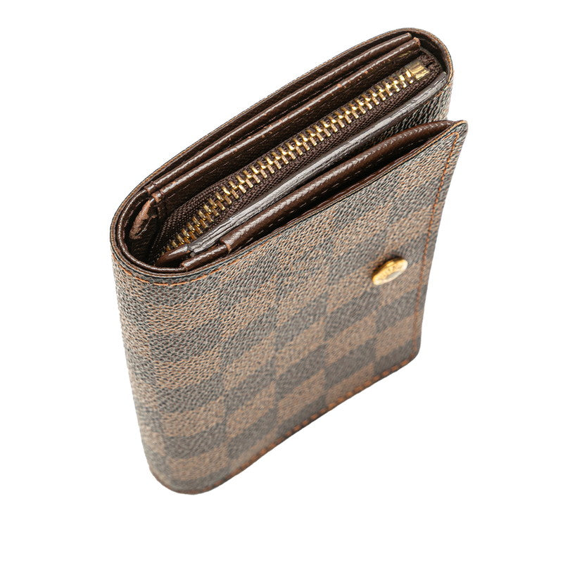ルイ ヴィトン ダミエ ポルトモネ ビエトレゾール 二つ折り財布 N61730 ブラウン PVC レディース LOUIS VUITTON 【中古】