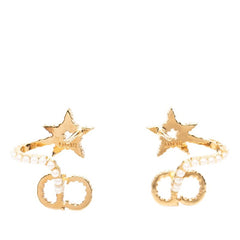 ディオール Clair D Lune CDロゴ スタッドピアス ゴールド メッキ フェイクパール レディース Dior 【中古】