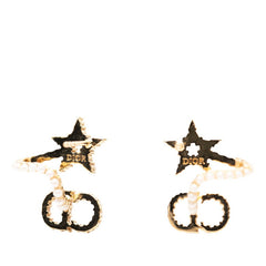 ディオール Clair D Lune CDロゴ スタッドピアス ゴールド メッキ フェイクパール レディース Dior 【中古】