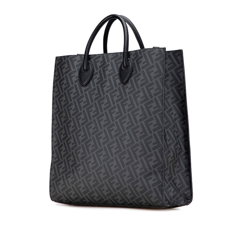 フェンディ ズッカ トートバッグ ショルダーバッグ 2WAY 7VA578 ブラック グレー PVC レザー メンズ FENDI 【中古】
