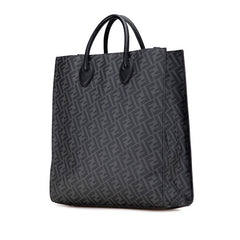 フェンディ ズッカ トートバッグ ショルダーバッグ 2WAY 7VA578 ブラック グレー PVC レザー メンズ FENDI 【中古】