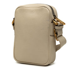 グッチ ロゴプリント 斜め掛け ショルダーバッグ 574803 ホワイト レザー レディース GUCCI 【中古】