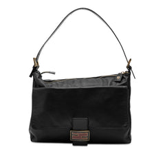 フェンディ ロゴ ショルダーバッグ ブラック レザー レディース FENDI 【中古】