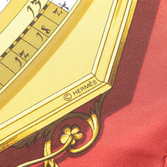 エルメス カレ90 DIES ET HORE 占星術 スカーフ ワインレッド ホワイト マルチカラー シルク レディース HERMES 【中古】
