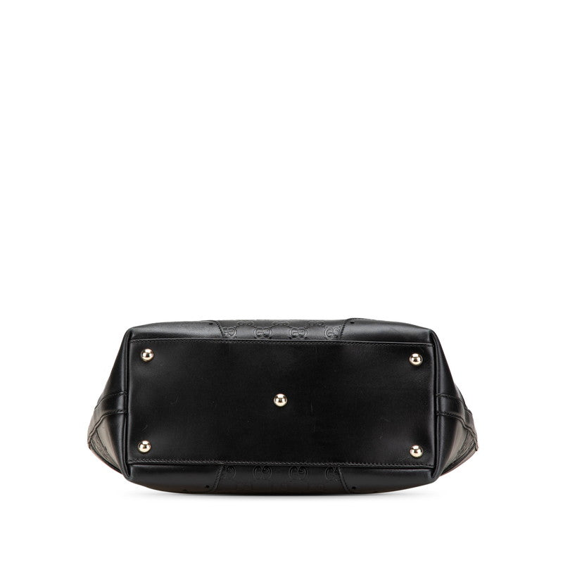 グッチ グッチシマ ホースビット ハンドバッグ トートバッグ 145993 ブラック レザー レディース GUCCI 【中古】