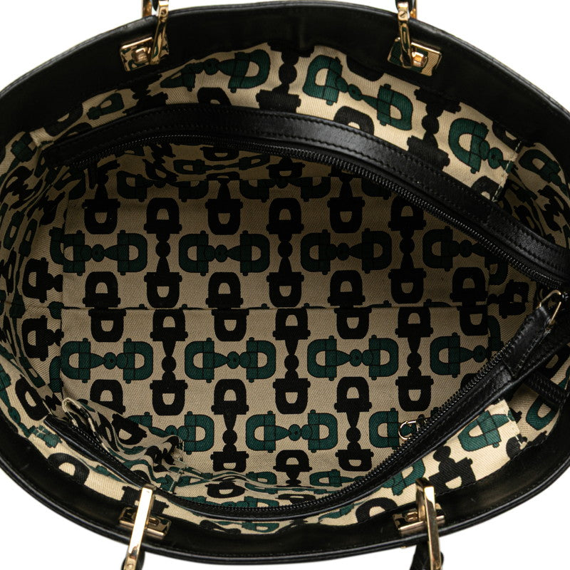 グッチ グッチシマ ホースビット ハンドバッグ トートバッグ 145993 ブラック レザー レディース GUCCI 【中古】