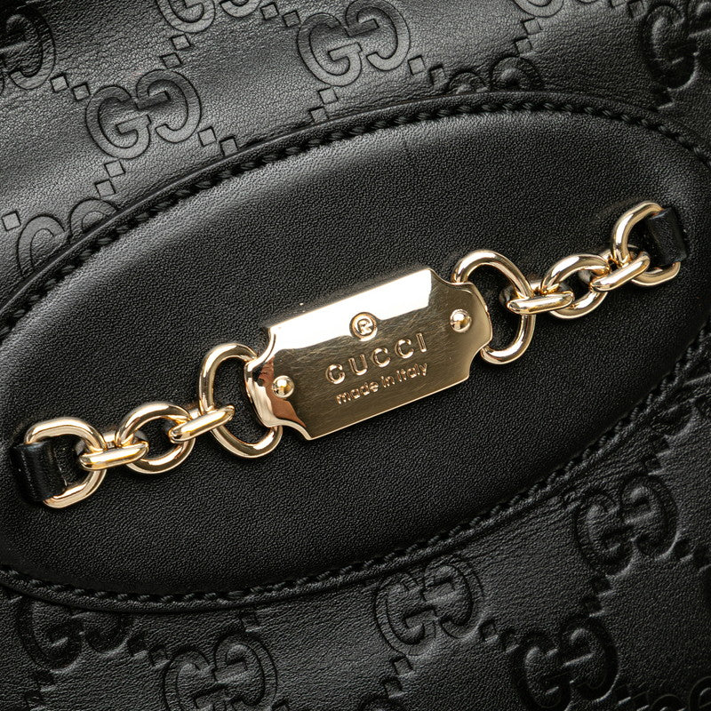 グッチ グッチシマ ホースビット ハンドバッグ トートバッグ 145993 ブラック レザー レディース GUCCI 【中古】