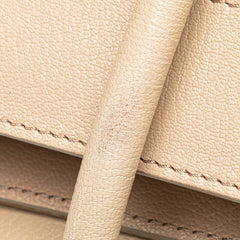 セリーヌ ラゲージ マイクロショッパー ハンドバッグ ベージュ レザー レディース CELINE 【中古】