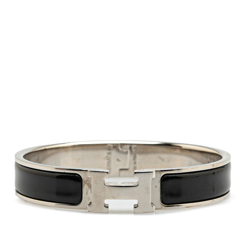 エルメス クリックH PM ブレスレット シルバー ブラック メタル レディース HERMES 【中古】