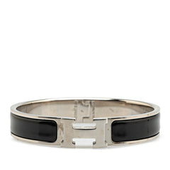 エルメス クリックH PM ブレスレット シルバー ブラック メタル レディース HERMES 【中古】