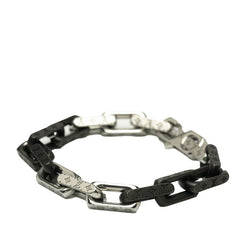 ルイ ヴィトン ブラスレ モノグラム チェーン ブレスレット M00687 シルバー ブラック メタル メンズ LOUIS VUITTON 【中古】