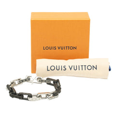 ルイ ヴィトン ブラスレ モノグラム チェーン ブレスレット M00687 シルバー ブラック メタル メンズ LOUIS VUITTON 【中古】