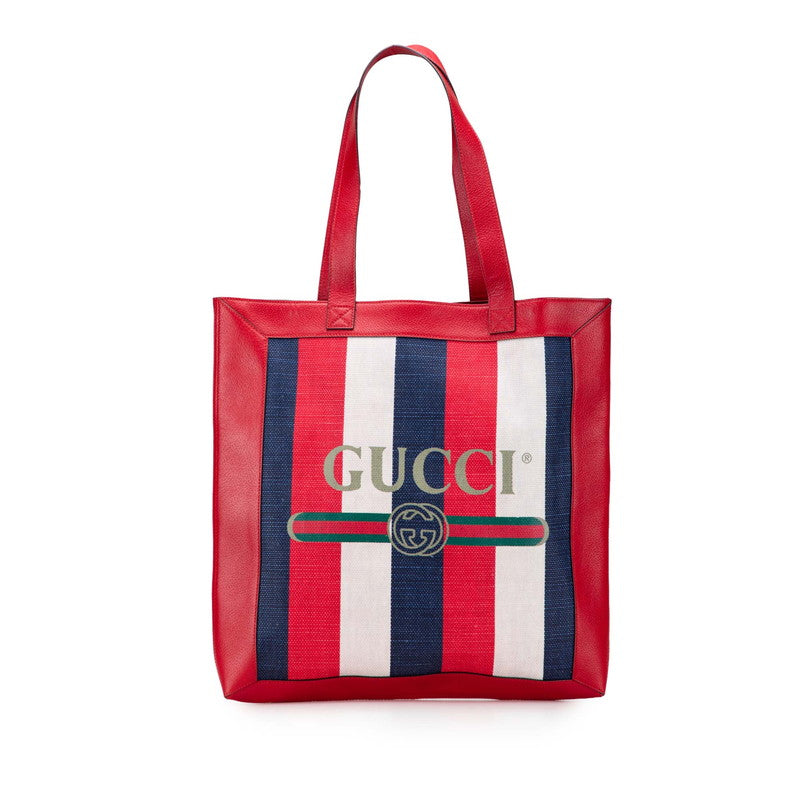 グッチ ソーホー トリコロール トートバッグ 523781 レッド ネイビー ホワイト レザー キャンバス レディース GUCCI 【中古】