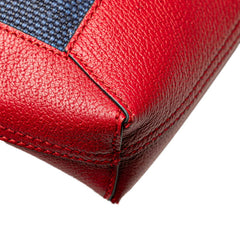 グッチ ソーホー トリコロール トートバッグ 523781 レッド ネイビー ホワイト レザー キャンバス レディース GUCCI 【中古】