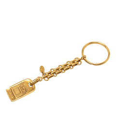 シャネル ロゴ プレート チャーム キーホルダー キーリング ゴールド メッキ レディース CHANEL 【中古】