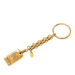 シャネル ロゴ プレート チャーム キーホルダー キーリング ゴールド メッキ レディース CHANEL 【中古】