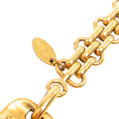 シャネル ロゴ プレート チャーム キーホルダー キーリング ゴールド メッキ レディース CHANEL 【中古】