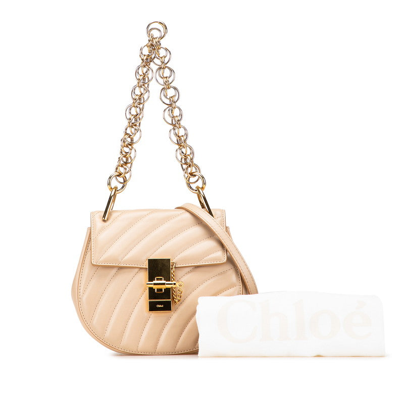 クロエ ドリュー ビジュー ハンドバッグ ショルダーバッグ 2WAY ベージュ ゴールド レザー レディース Chloe 【中古】