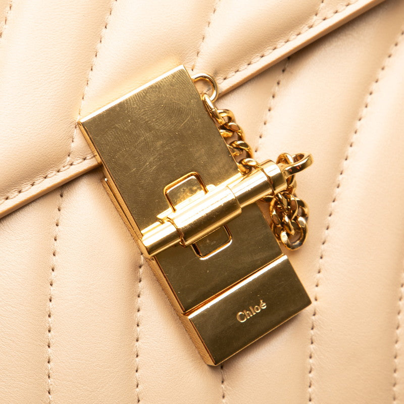クロエ ドリュー ビジュー ハンドバッグ ショルダーバッグ 2WAY ベージュ ゴールド レザー レディース Chloe 【中古】
