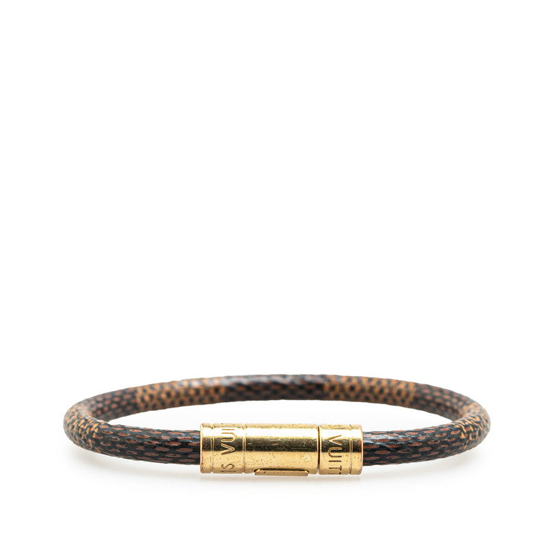 ルイ ヴィトン ダミエ ブラスレ キープイット ブレスレット M6139F ブラウン PVC メッキ レディース LOUIS VUITTON 【中古】